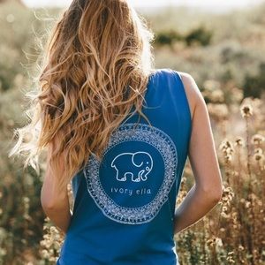 Ivory Ella Blue Muscle Tank